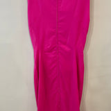 Antonio Berardi Hot Pink Sleeveless Midi Dress with Abstract Neck Detail Size IT 42 (UK 10)