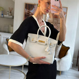 Hermès HSS Birkin Bag 30cm in White Epsom Leather and Gold Hardware