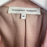 Alexander Terekhov Rose Satin Double Breasted Jacket with Peak Lapel UK 10