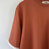 Hermès Orange Short Sleeve T-shirt with Stitched Arm Detail Size FR 46 (UK 36)