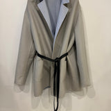 Loro Piana Grey/Blue Reversible Baby Cashmere Jimi Jacket with Leather Belt Size L (UK 12) RRP £5,055