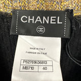 Chanel 15/A Black Long Sleeve Tweed Midi Dress Size FR 40 (UK 12)