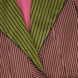 Etro Pink and Green Striped Silk Coat with Belt FR 38 (UK 10)