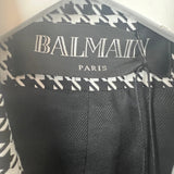 Balmain Black and White Houndstooth Blazer Jacket with Gold Button Details Size FR 38 (UK 10)