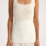 ROHE - Bustier-shaped knitted tanktop | off white