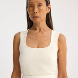 ROHE - Bustier-shaped knitted tanktop | off white