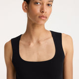 ROHE - Bustier-shaped knitted tanktop | black