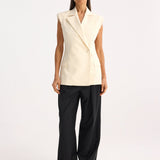 ROHE - Sleeveless padded blazer | off-white