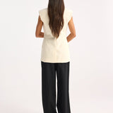 ROHE - Sleeveless padded blazer | off-white