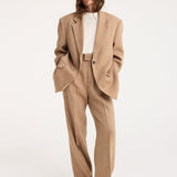 ROHE - Single breasted relaxed blazer | camel melange