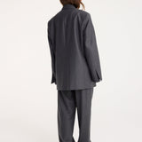 ROHE - Double breasted tailored jacket | dark grey melange