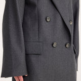 ROHE - Double breasted tailored jacket | dark grey melange