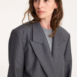 ROHE - Double breasted tailored jacket | dark grey melange