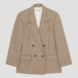 ROHE - Double breasted tailored jacket | hazelnut melange