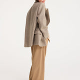 ROHE - Double breasted tailored jacket | hazelnut melange