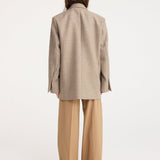 ROHE - Double breasted tailored jacket | hazelnut melange