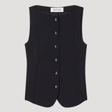 ROHE - Boat neck waistcoat | black