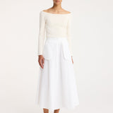 ROHE - A-line external pocket skirt | optic white