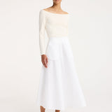 ROHE - A-line external pocket skirt | optic white