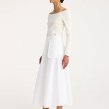 ROHE - A-line external pocket skirt | optic white