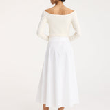 ROHE - A-line external pocket skirt | optic white