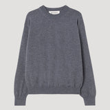 ROHE - Crew neck with open armhole | mid grey melange