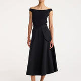 ROHE - A-line external pocket skirt | black