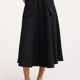 ROHE - A-line external pocket skirt | black