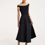 ROHE - A-line external pocket skirt | black