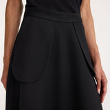 ROHE - A-line external pocket skirt | black