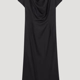 ROHE - Cowl neck short sleeve dress | black