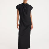 ROHE - Cowl neck short sleeve dress | black