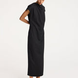 ROHE - Cowl neck short sleeve dress | black