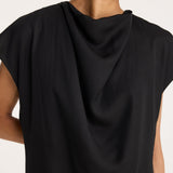 ROHE - Cowl neck short sleeve dress | black