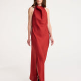 ROHE - Halter dress with open back | barolo