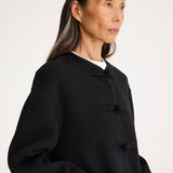 ROHE - Mandarin closure double-faced jacket | black