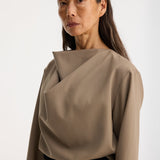 ROHE - Draped wool top | khaki