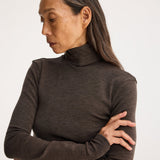 ROHE - Fine wool turtleneck | brown melange