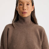 ROHE - Classic turtleneck jumper | taupe melange