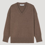 ROHE - Classic v-neck jumper | taupe melange