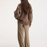 ROHE - Classic v-neck jumper | taupe melange