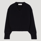 ROHE - Compact v-neck jumper | black