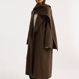 ROHE - Double-faced wool scarf coat | taupe