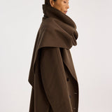 ROHE - Double-faced wool scarf coat | taupe