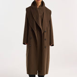 ROHE - Double-faced wool scarf coat | taupe