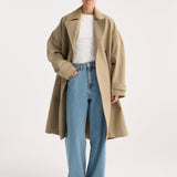 ROHE - Suede collar garden coat | sand