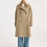 ROHE - Suede collar garden coat | sand