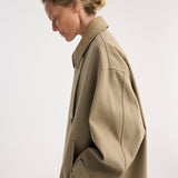 ROHE - Suede collar garden coat | sand