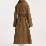 ROHE - Suede belted wrap coat | light khaki