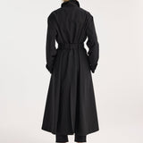 ROHE - Wool-nylon belted wrap coat | black